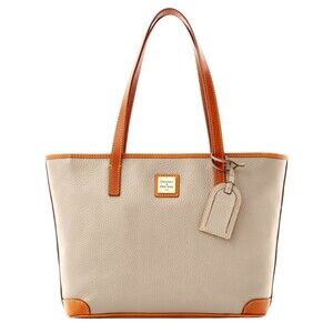 Dooney & Bourke Tote Bag Purse Pebble Grain Leather Charleston Gray Brown Large